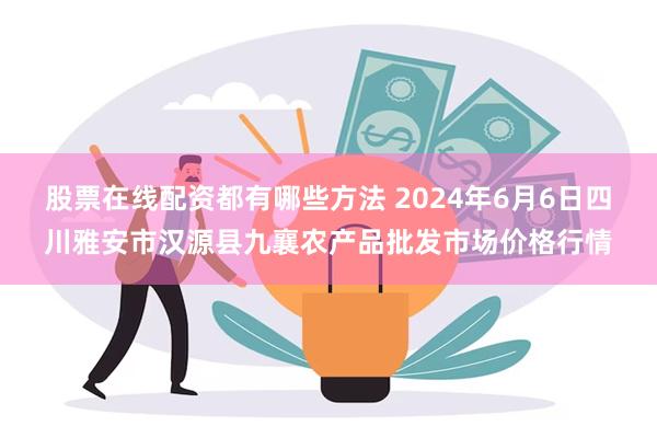 股票在线配资都有哪些方法 2024年6月6日四川雅安市汉源县九襄农产品批发市场价格行情