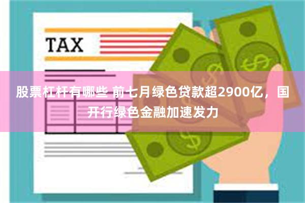 股票杠杆有哪些 前七月绿色贷款超2900亿，国开行绿色金融加速发力