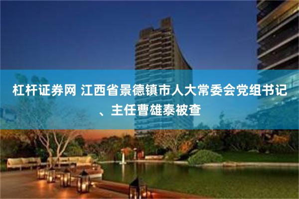 杠杆证券网 江西省景德镇市人大常委会党组书记、主任曹雄泰被查